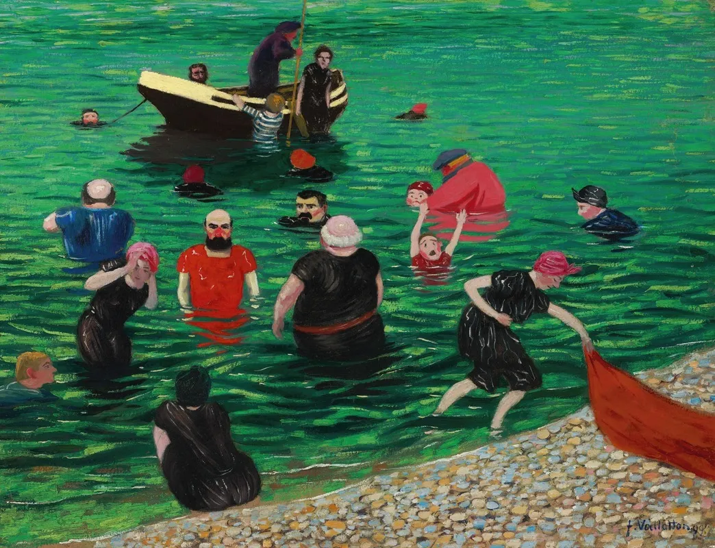 La Baignade A Etretat Wall Art by Félix Vallotton - High-Resolution Digital Print