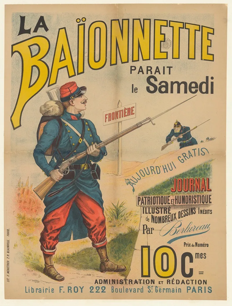 La Baionnette Parait Le Samedi Wall Art by Lit. F. Ménétrier - High-Resolution Digital Print
