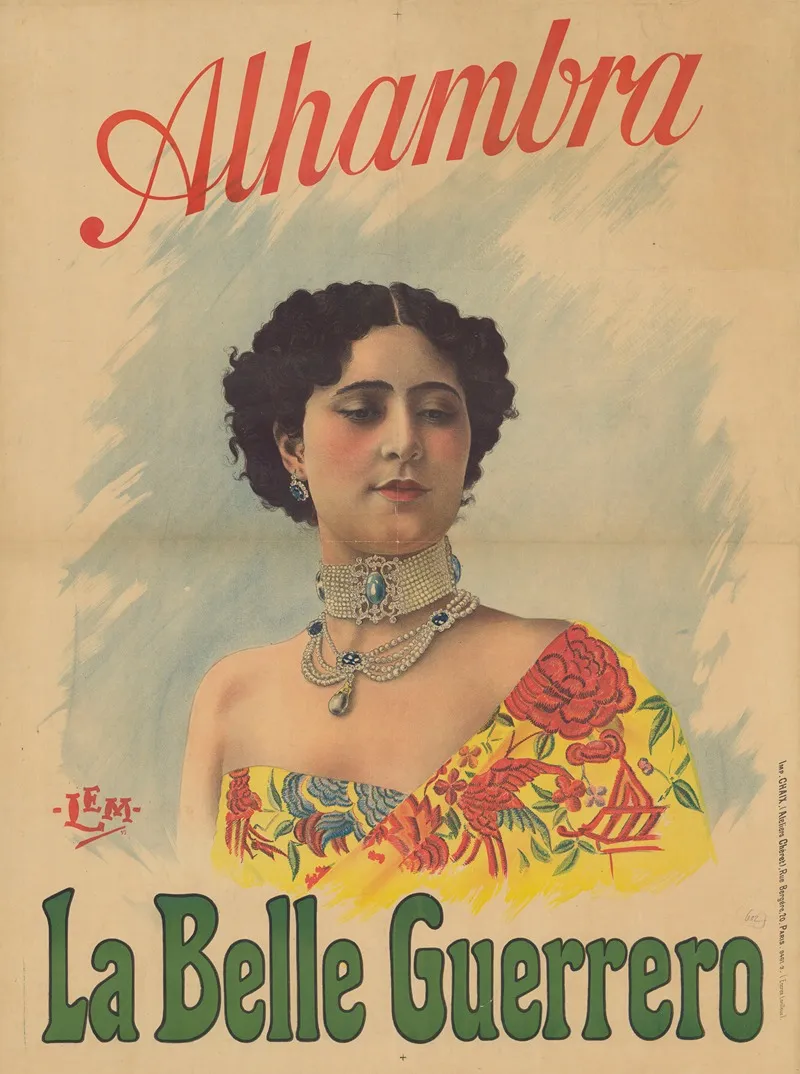 La Belle Guerrero Alhambra Wall Art by Imp. Chaix - High-Resolution Digital Print
