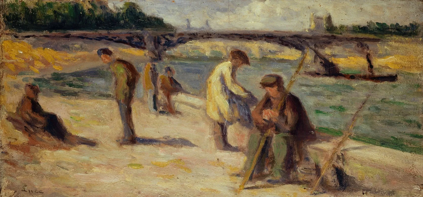 La Berge Du Quai Malaquais Wall Art by Maximilien Luce - High-Resolution Digital Print