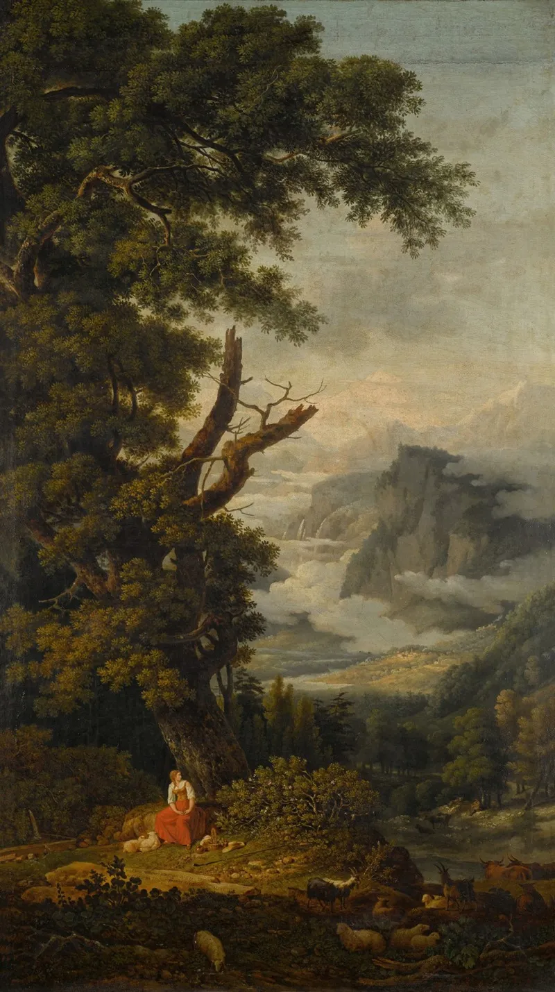 La Bergere Des Alpes Wall Art by Jean-Pierre Péquignot - High-Resolution Digital Print