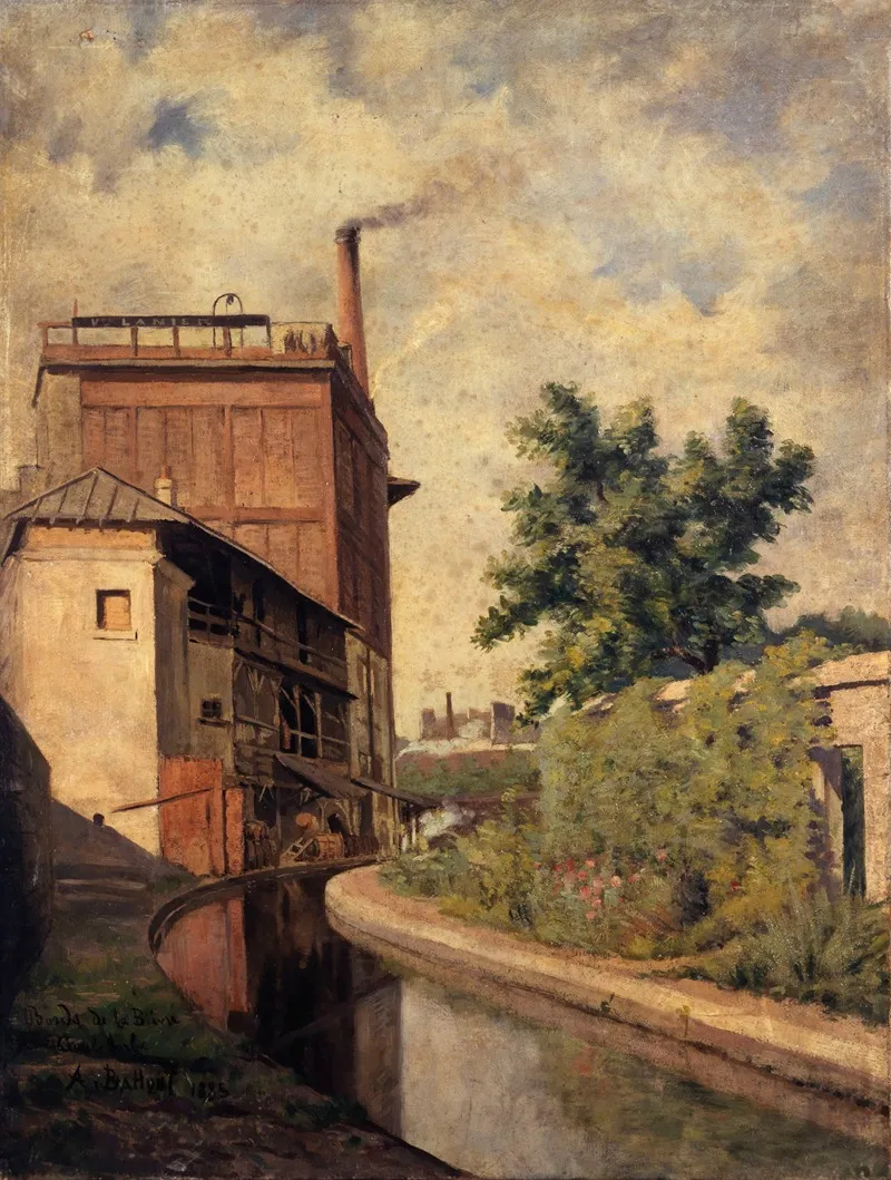 La Bievre Rue Croulebarbe Usine De La Veuve Lanier Wall Art by Alfred-Louis Bahuet - High-Resolution Digital Print
