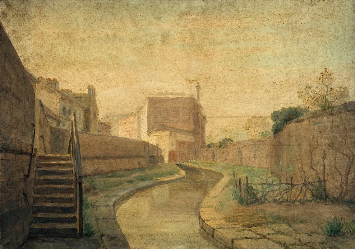 La Bievre Rue Croulebarde Wall Art by Ferdinand Laudigeois - High-Resolution Digital Print