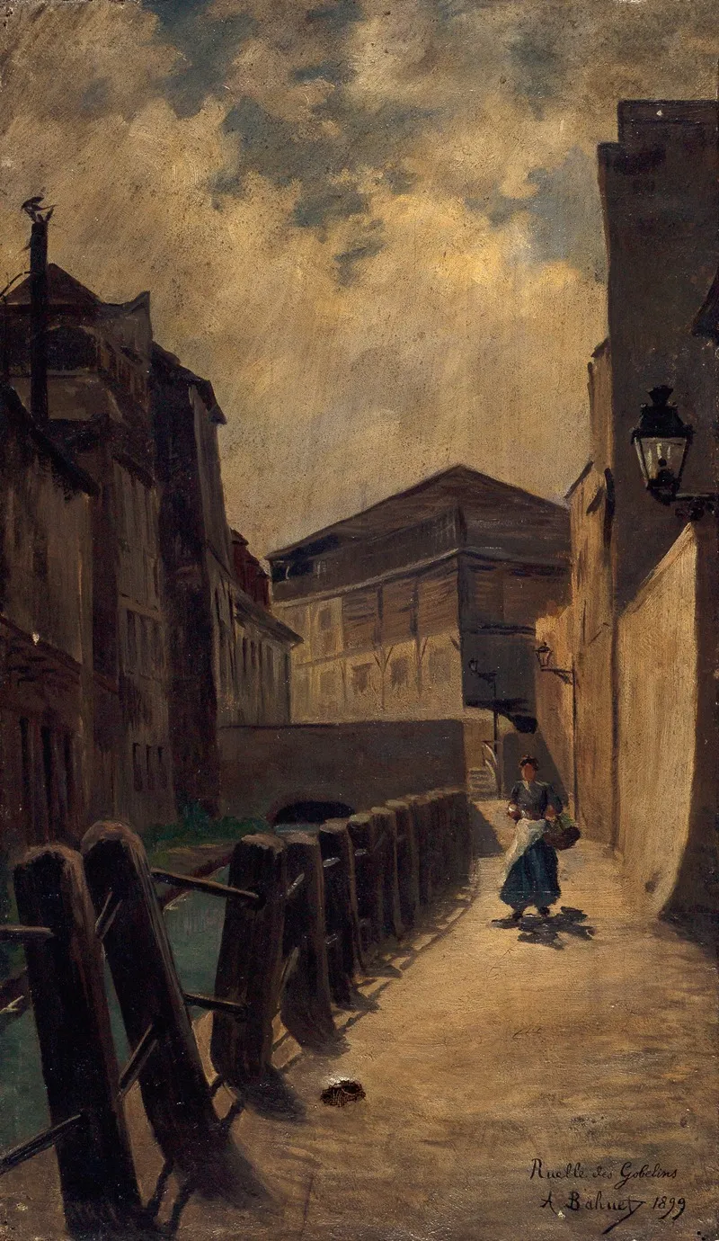 La Bievre Ruelle Des Gobelins Wall Art by Alfred-Louis Bahuet - High-Resolution Digital Print