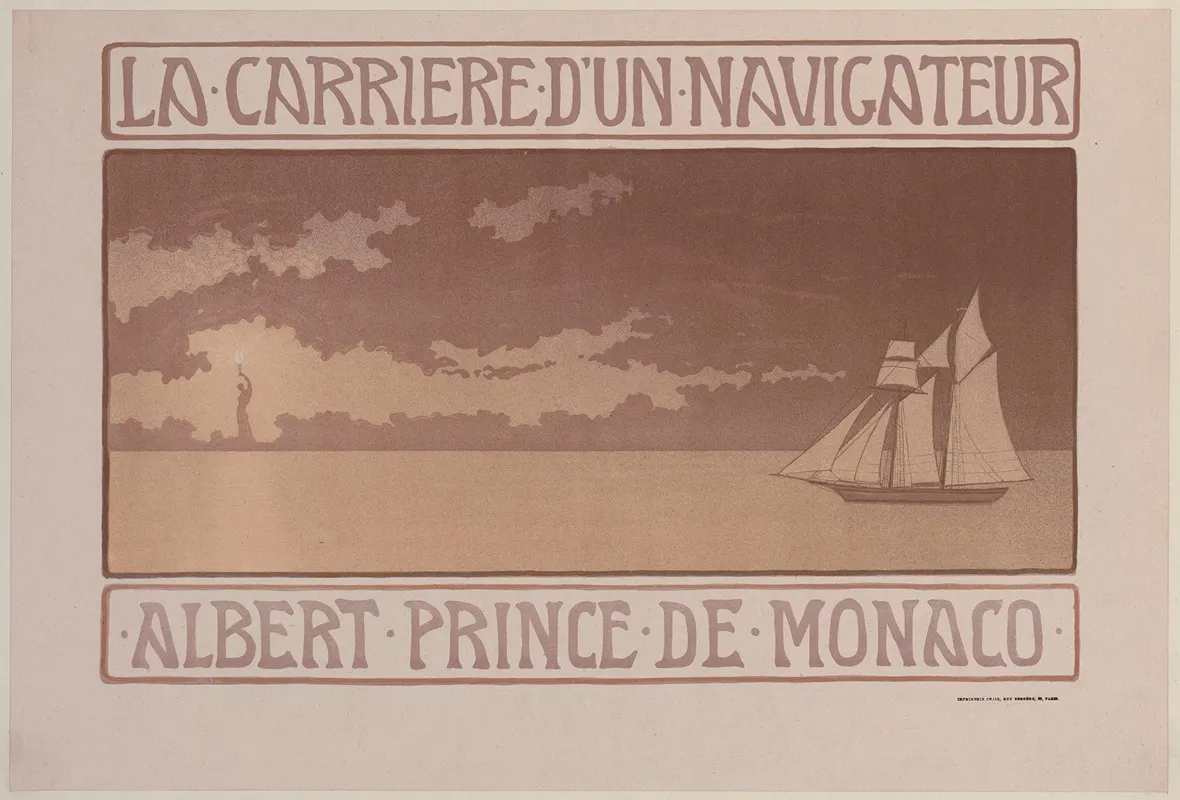 La Carriere Dun Navigateur Albert Prince De Monaco 2 Wall Art by Paul Berthon - High-Resolution Digital Print