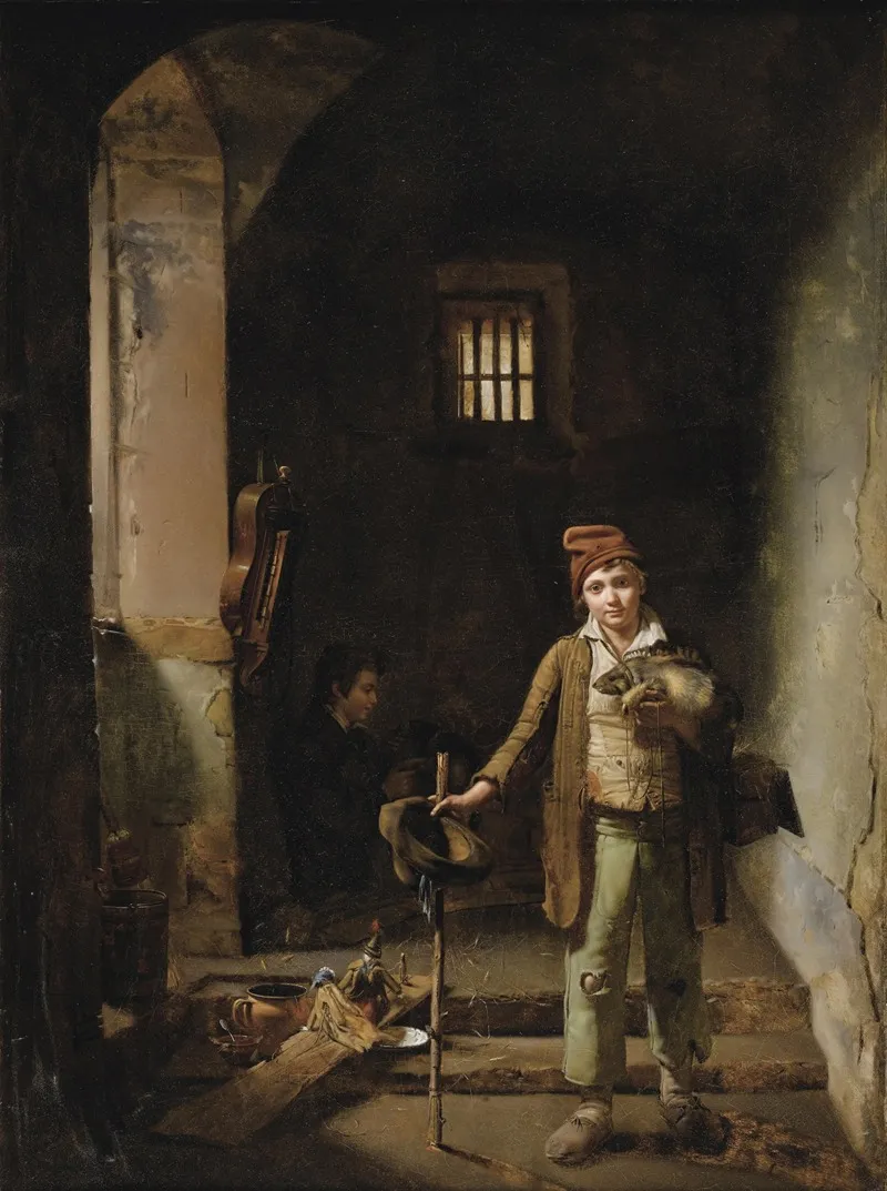 La Chambre A Coucher Des Petits Savoyards Ou Les Petits Montreurs De Marmotte Wall Art by Jean-Claude Bonnefond - High-Resolution Digital Print