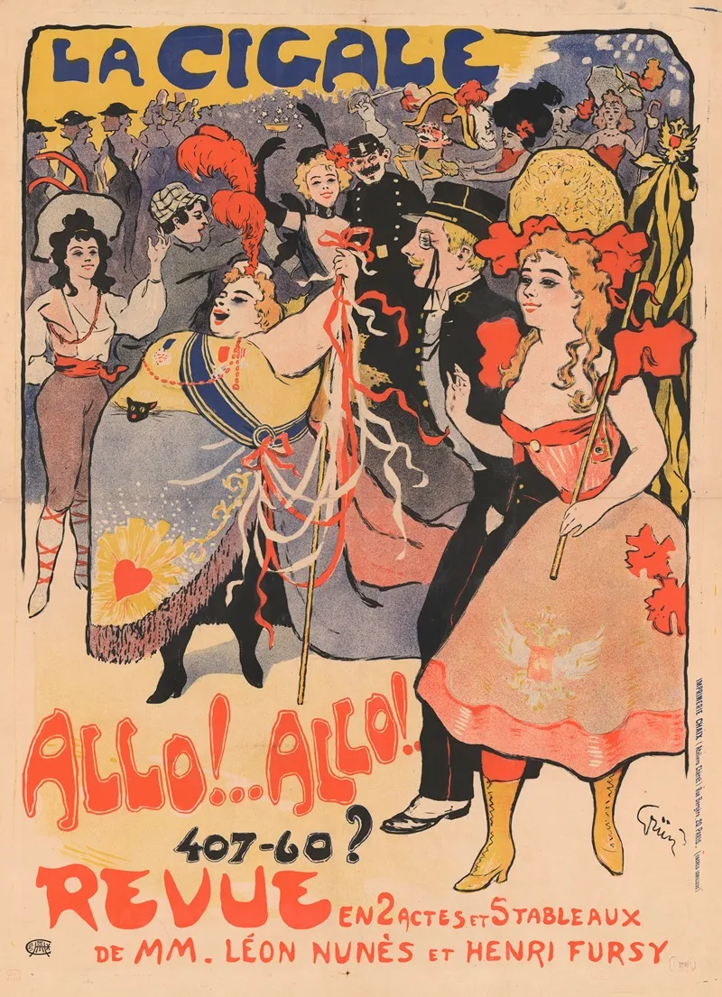 La Cigale Allo Allo 2 Wall Art by Jules-Alexandre Grün - High-Resolution Digital Print