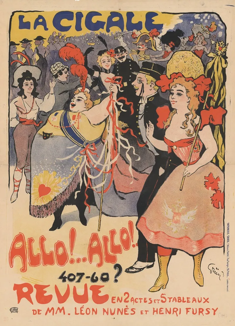 La Cigale Allo Allo Wall Art by Jules-Alexandre Grün - High-Resolution Digital Print