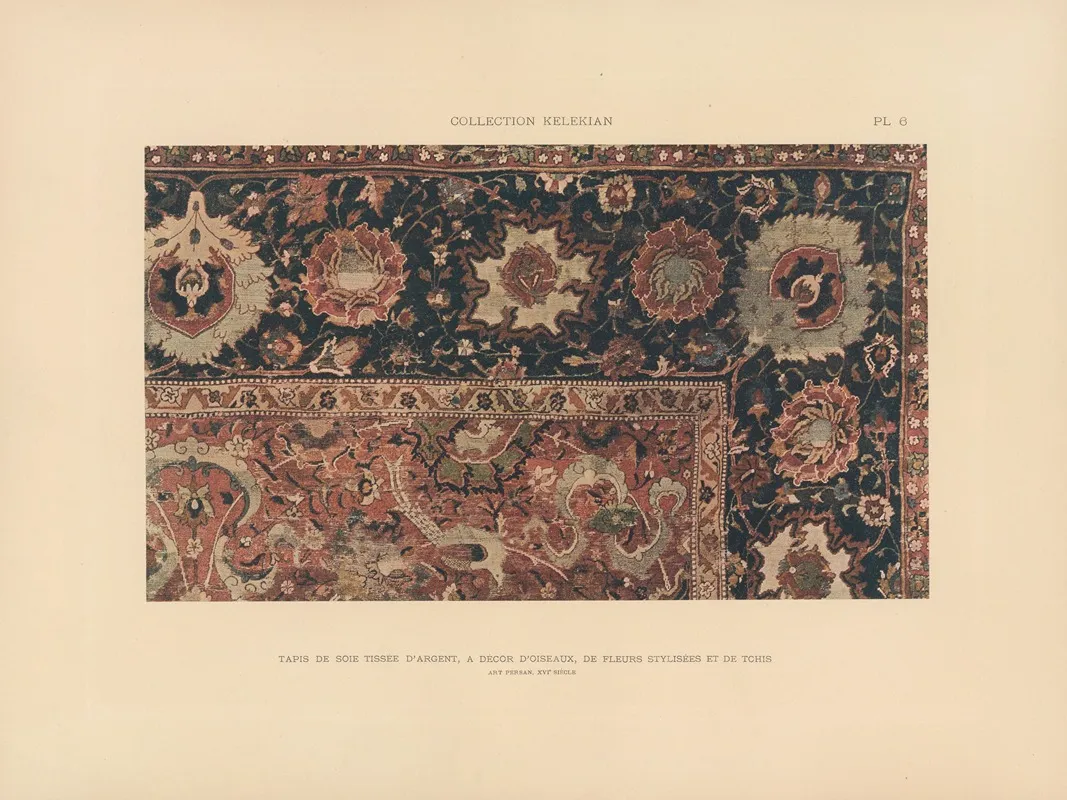 La Collection Kelekian Etoffes Tapis Dorient De Venise Pl 006 Wall Art by Jules Guiffrey - High-Resolution Digital Print