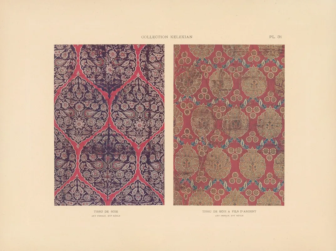 La Collection Kelekian Etoffes Tapis Dorient De Venise Pl 031 Wall Art by Jules Guiffrey - High-Resolution Digital Print