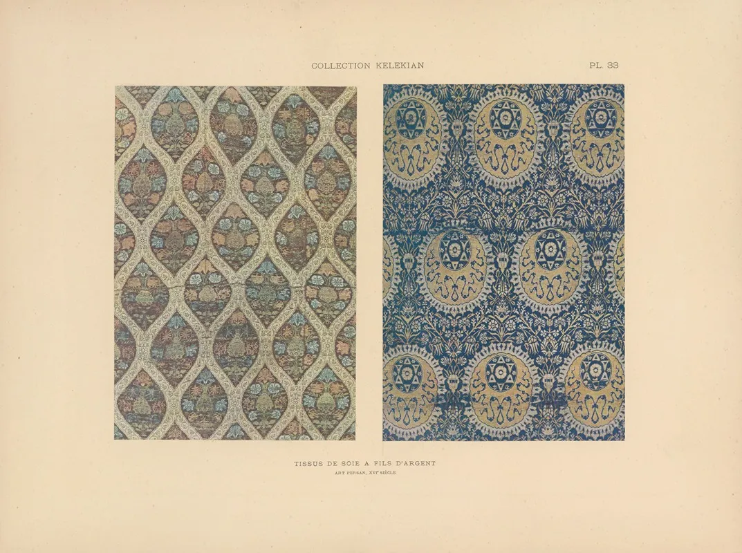 La Collection Kelekian Etoffes Tapis Dorient De Venise Pl 033 Wall Art by Jules Guiffrey - High-Resolution Digital Print