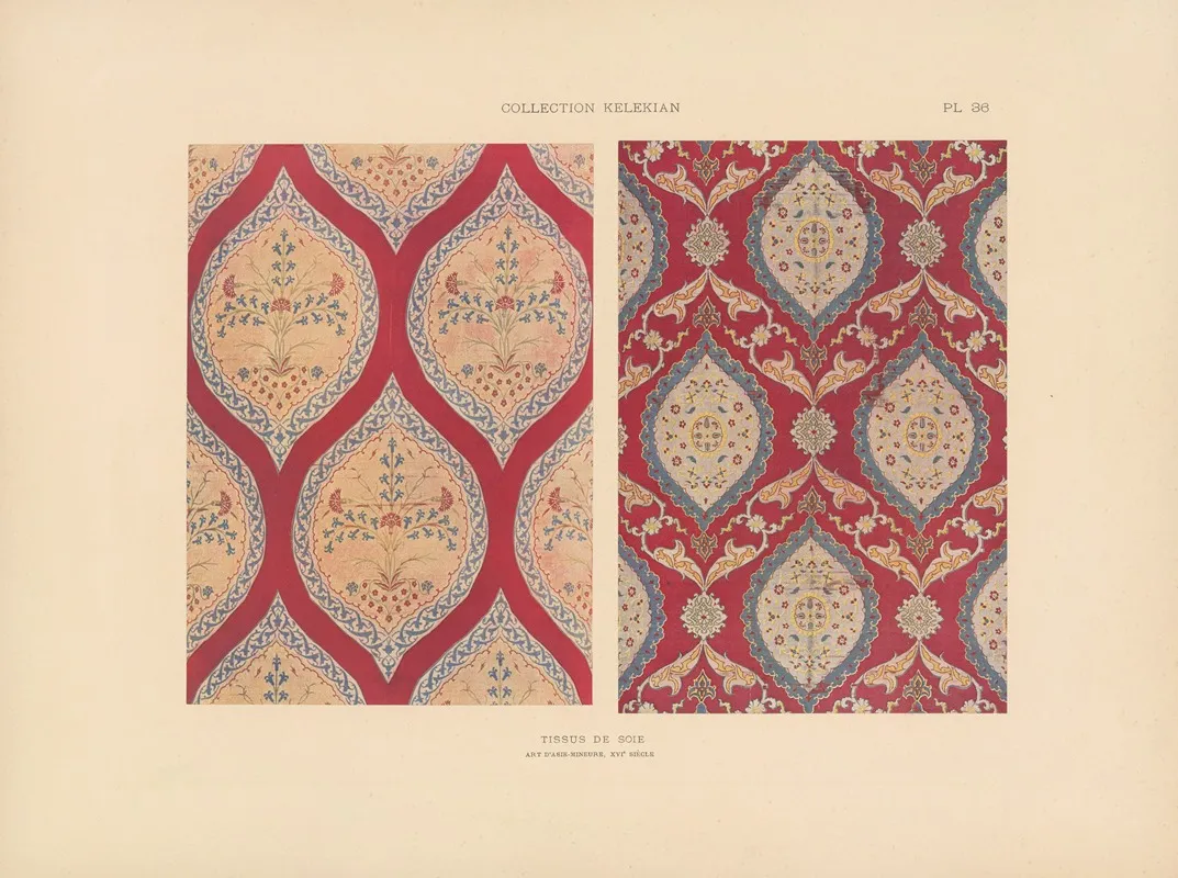 La Collection Kelekian Etoffes Tapis Dorient De Venise Pl 037 Wall Art by Jules Guiffrey - High-Resolution Digital Print