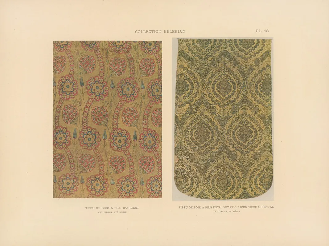 La Collection Kelekian Etoffes Tapis Dorient De Venise Pl 048 Wall Art by Jules Guiffrey - High-Resolution Digital Print