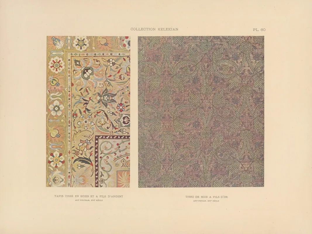 La Collection Kelekian Etoffes Tapis Dorient De Venise Pl 060 Wall Art by Jules Guiffrey - High-Resolution Digital Print