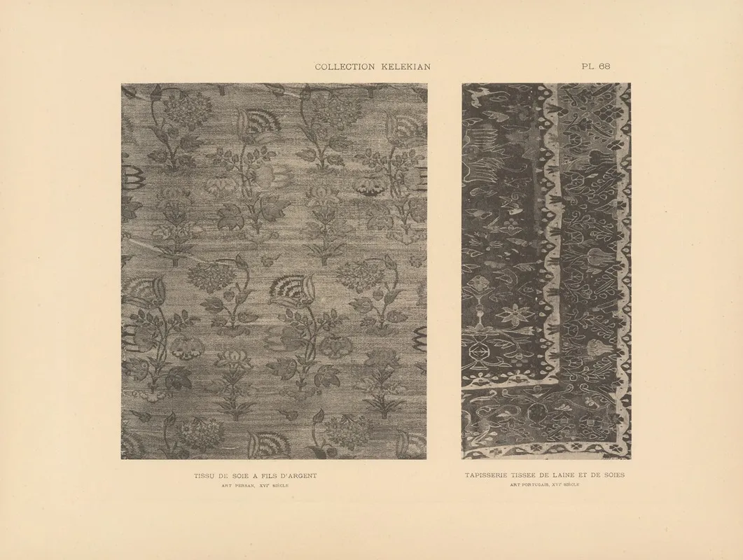 La Collection Kelekian Etoffes Tapis Dorient De Venise Pl 068 Wall Art by Jules Guiffrey - High-Resolution Digital Print