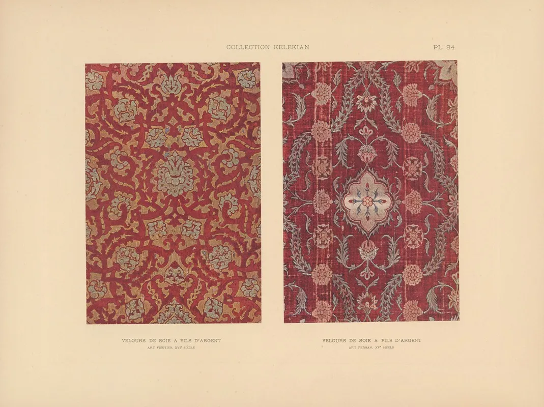 La Collection Kelekian Etoffes Tapis Dorient De Venise Pl 084 Wall Art by Jules Guiffrey - High-Resolution Digital Print
