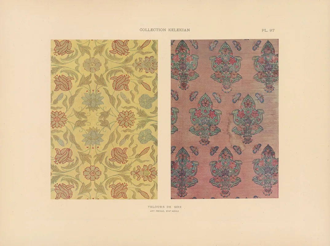 La Collection Kelekian Etoffes Tapis Dorient De Venise Pl 097 Wall Art by Jules Guiffrey - High-Resolution Digital Print