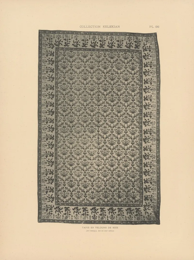 La Collection Kelekian Etoffes Tapis Dorient De Venise Pl 098 Wall Art by Jules Guiffrey - High-Resolution Digital Print
