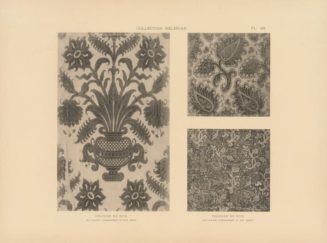 La Collection Kelekian Etoffes Tapis Dorient De Venise Pl 099 Wall Art by Jules Guiffrey - High-Resolution Digital Print
