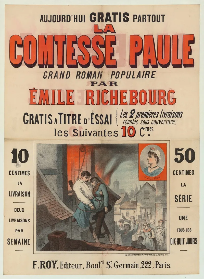La Comtesse Paule Grand Roman Populaire Par Emile Richebourg Wall Art by Edward Ancourt - High-Resolution Digital Print