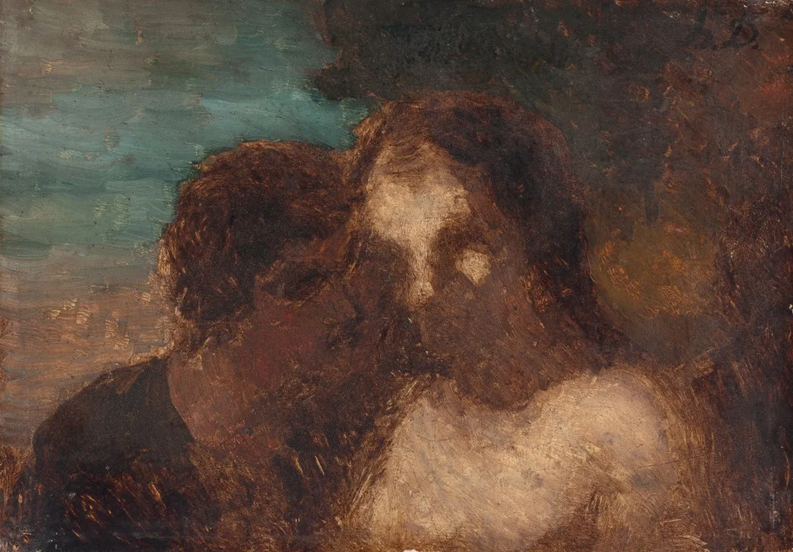 La Confidence Ou Le Baiser De Judas Wall Art by Honoré Daumier - Canvas Print