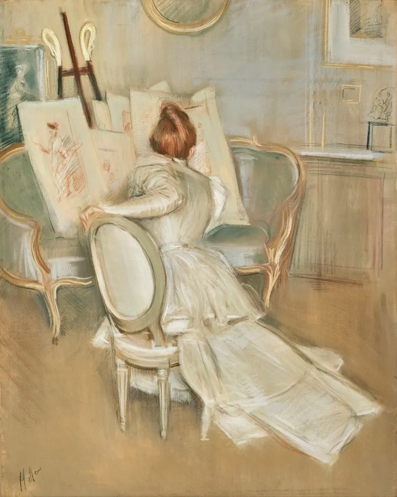 La Connaisseuse 2 Wall Art by Paul César Helleu - Canvas Print