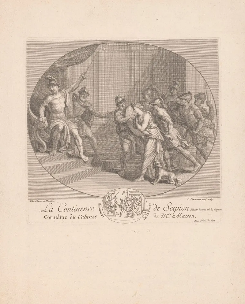 La Continence De Scipion Wall Art by Charles-Louis Simonneau - High-Resolution Digital Print