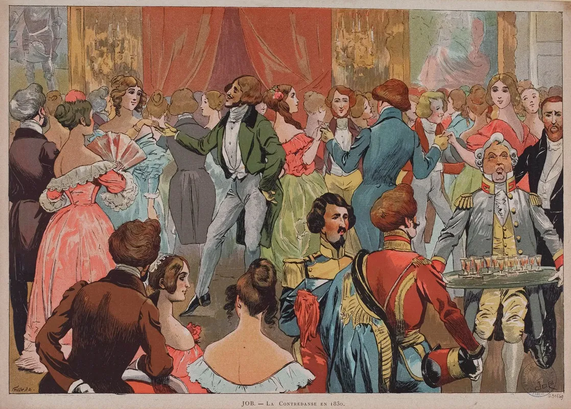 La Contredanse En 1830 Wall Art by Job (Jacques-Marie-Gaston Onfroy de Bréville) - High-Resolution Digital Print