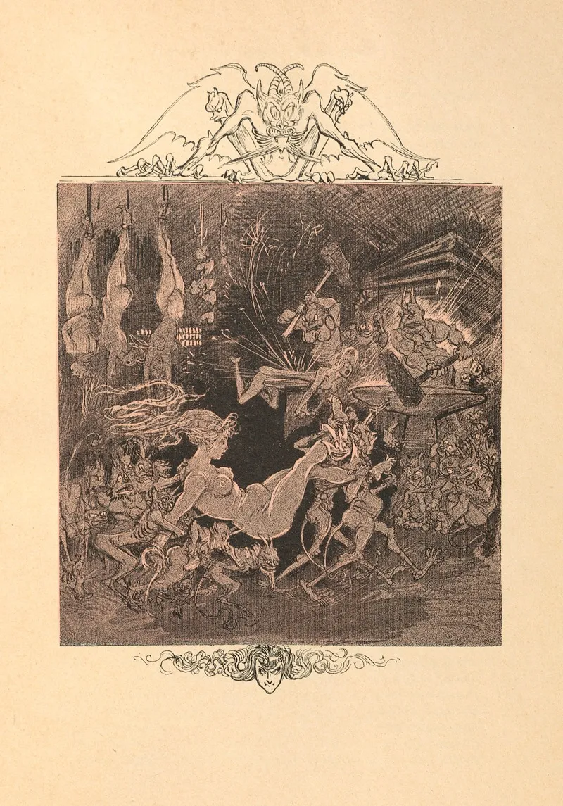La Courtisane Aux Enfers Wall Art by Albert Robida - High-Resolution Digital Print