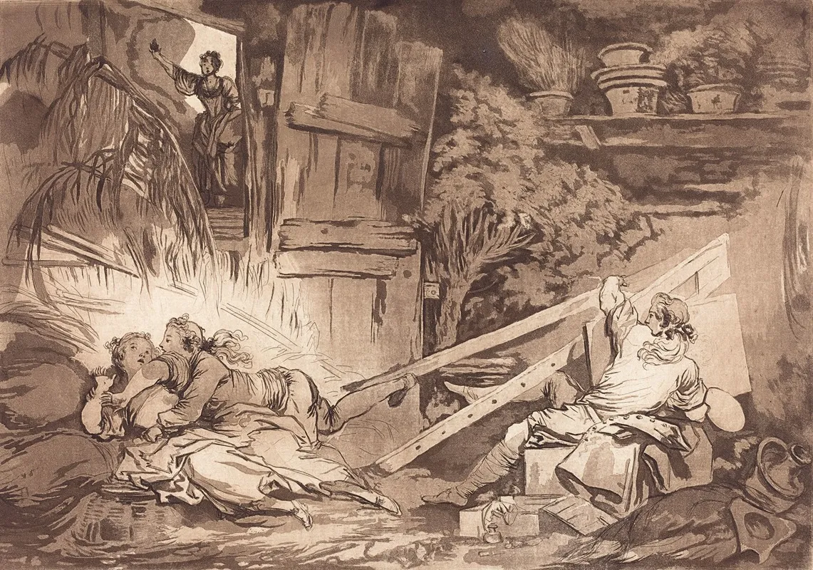 La Culbute The Tumble Wall Art by François-Philippe Charpentier - High-Resolution Digital Print