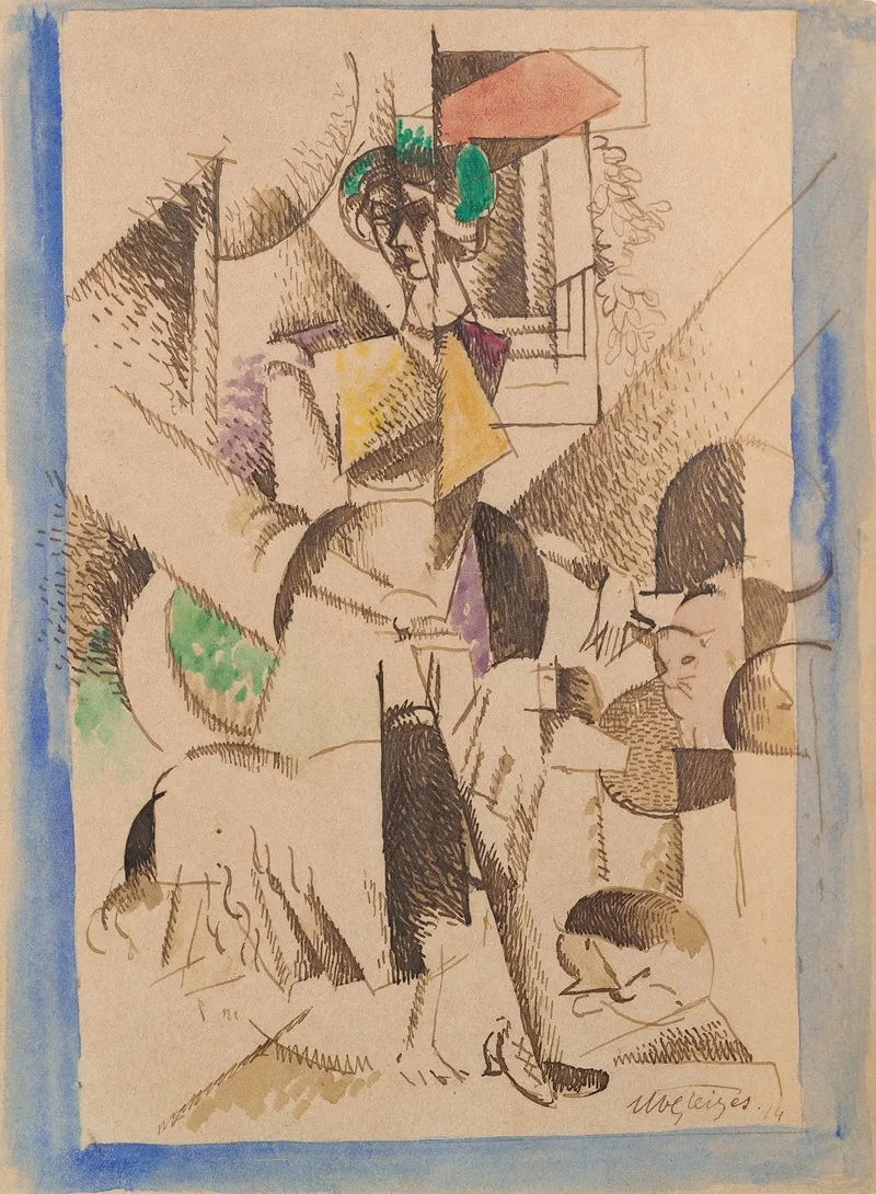 La Dame Aux Betes Portrait De Madame Raymond Duchamp Villon Wall Art by Albert Gleizes - High-Resolution Digital Print