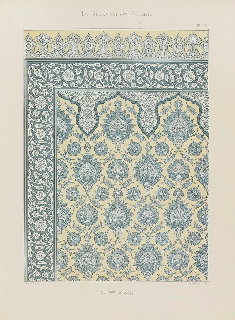 La Decoration Arabe Pl 17 Wall Art by Marpon et Flammarion - High-Resolution Digital Print