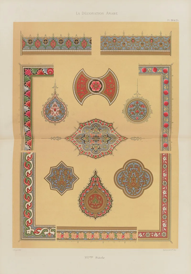 La Decoration Arabe Pl 19 Wall Art by Marpon et Flammarion - High-Resolution Digital Print