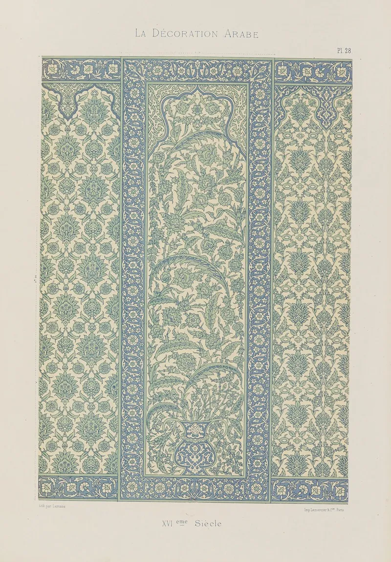 La Decoration Arabe Pl 21 Wall Art by Marpon et Flammarion - High-Resolution Digital Print