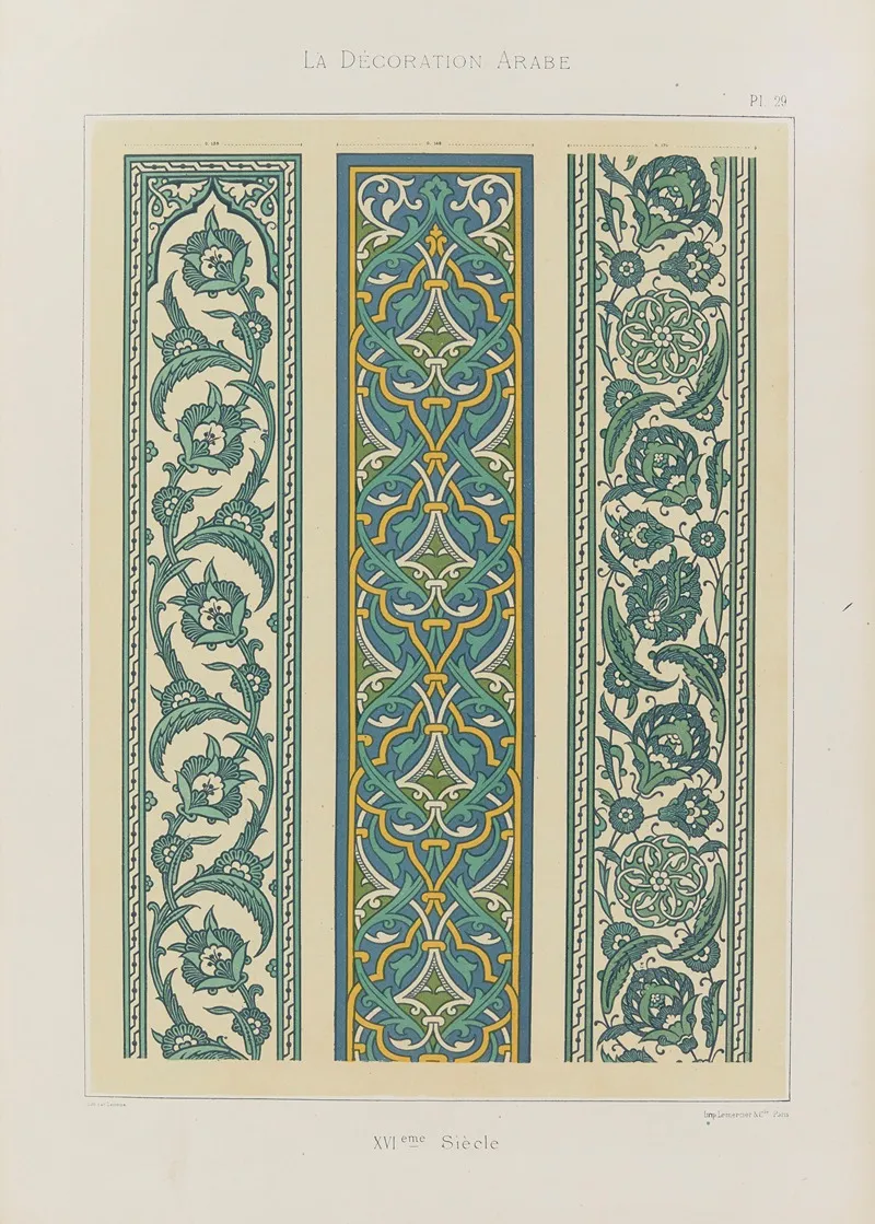 La Decoration Arabe Pl 22 Wall Art by Marpon et Flammarion - High-Resolution Digital Print