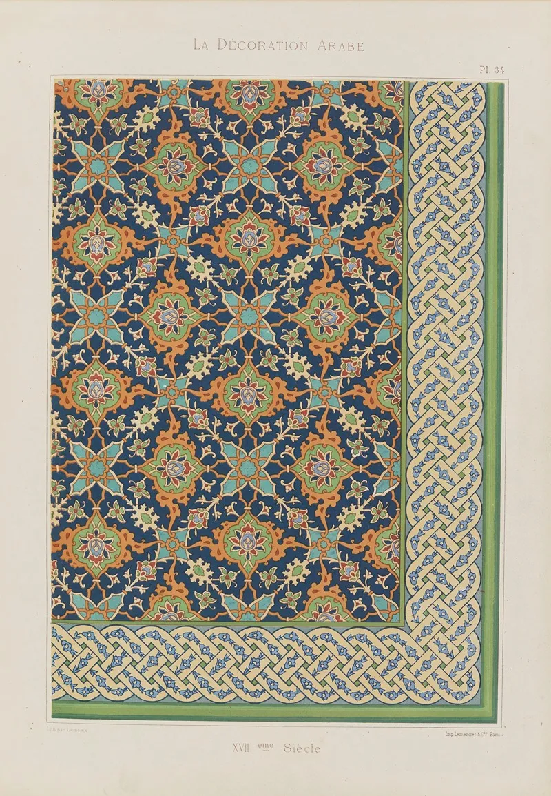 La Decoration Arabe Pl 27 Wall Art by Marpon et Flammarion - High-Resolution Digital Print