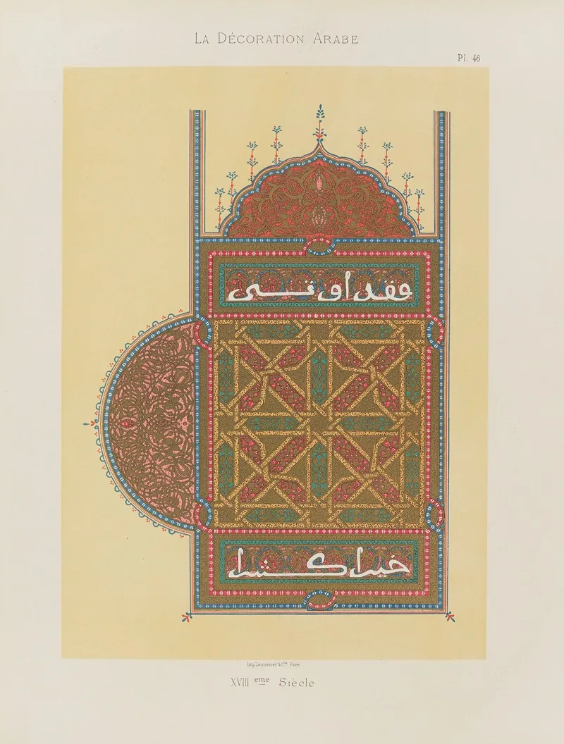 La Decoration Arabe Pl 38 Wall Art by Marpon et Flammarion - High-Resolution Digital Print