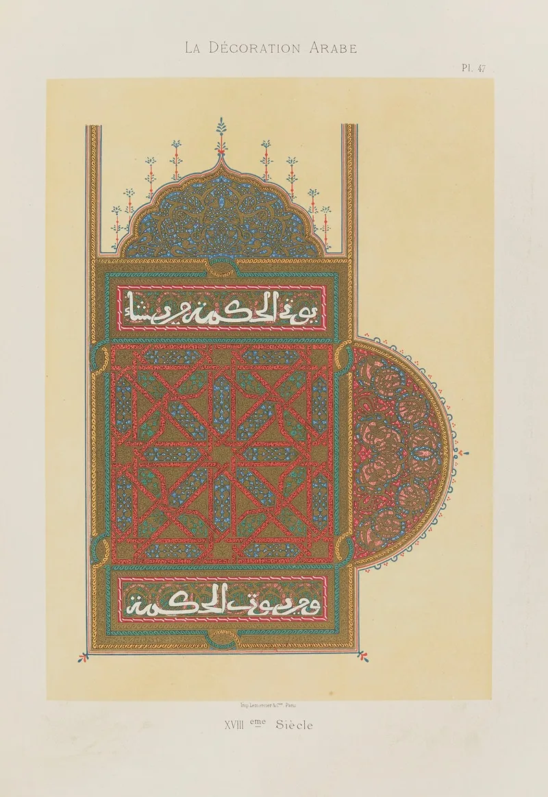 La Decoration Arabe Pl 39 Wall Art by Marpon et Flammarion - High-Resolution Digital Print