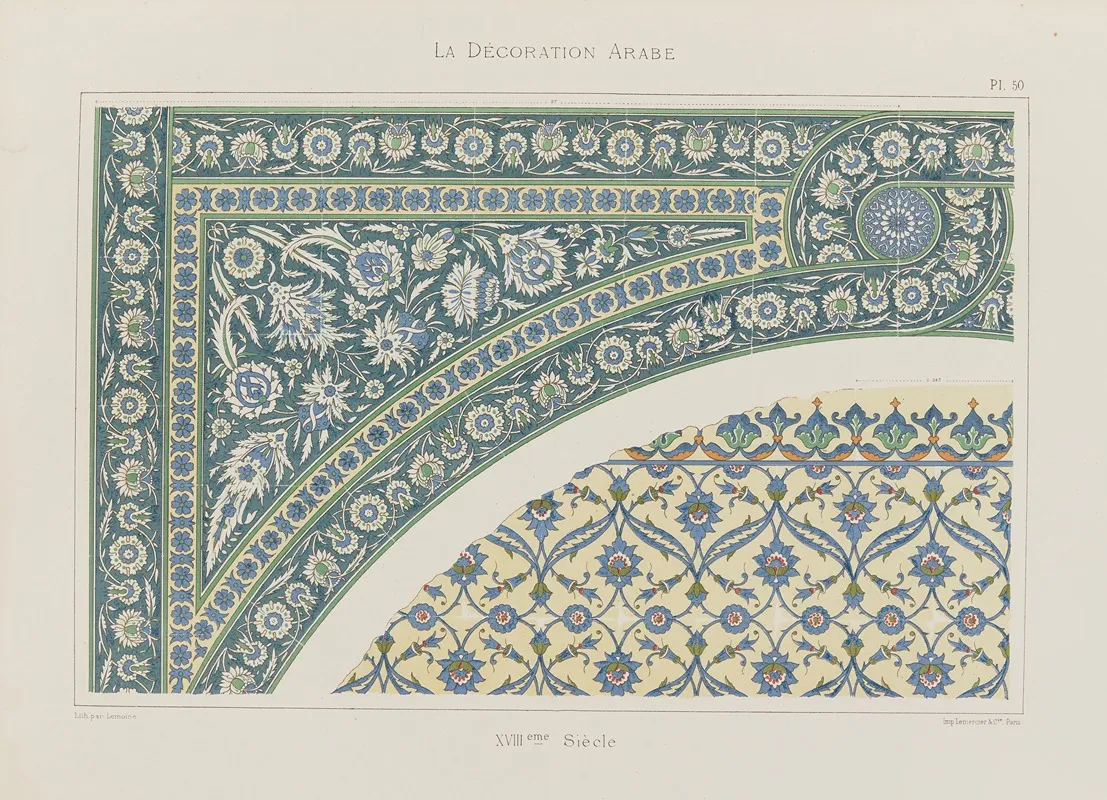 La Decoration Arabe Pl 42 Wall Art by Marpon et Flammarion - High-Resolution Digital Print