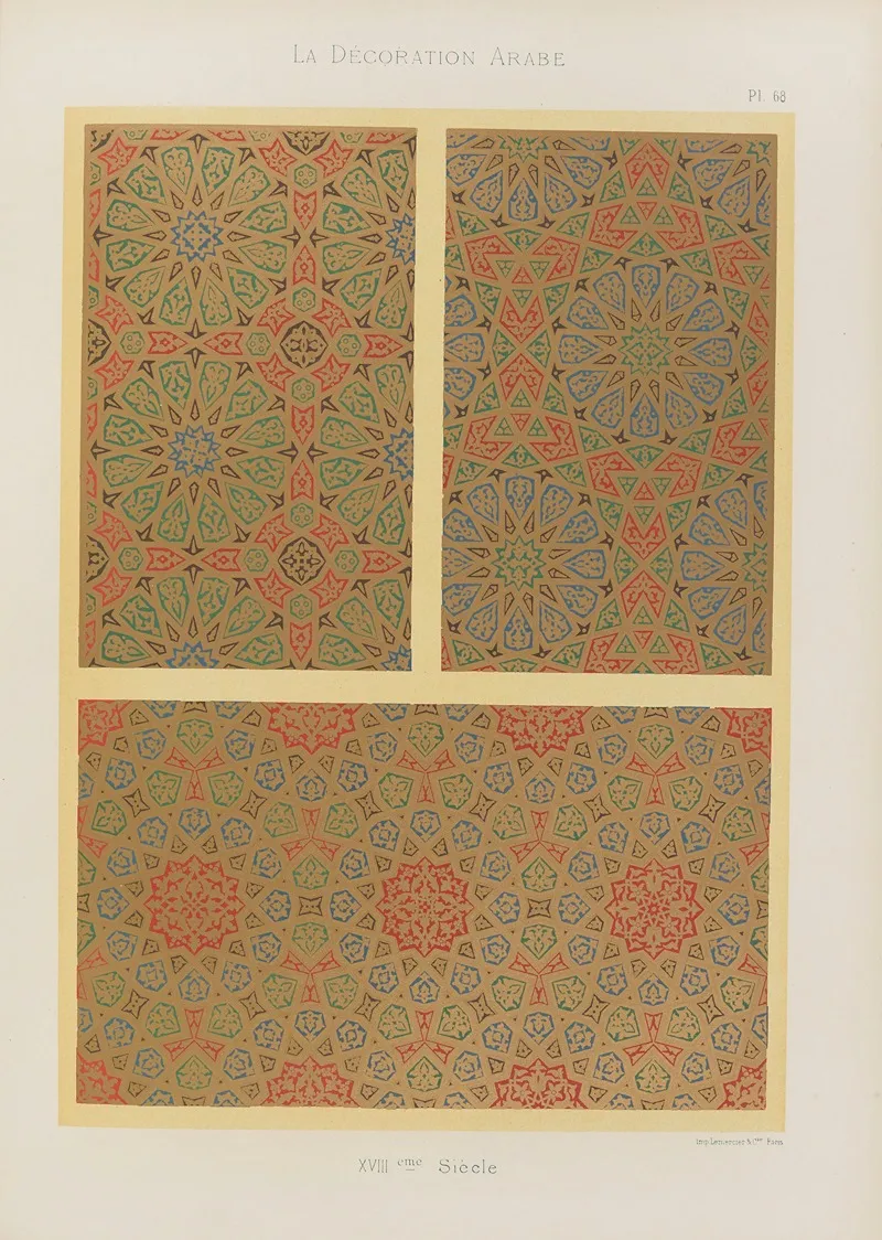 La Decoration Arabe Pl 58 Wall Art by Marpon et Flammarion - High-Resolution Digital Print
