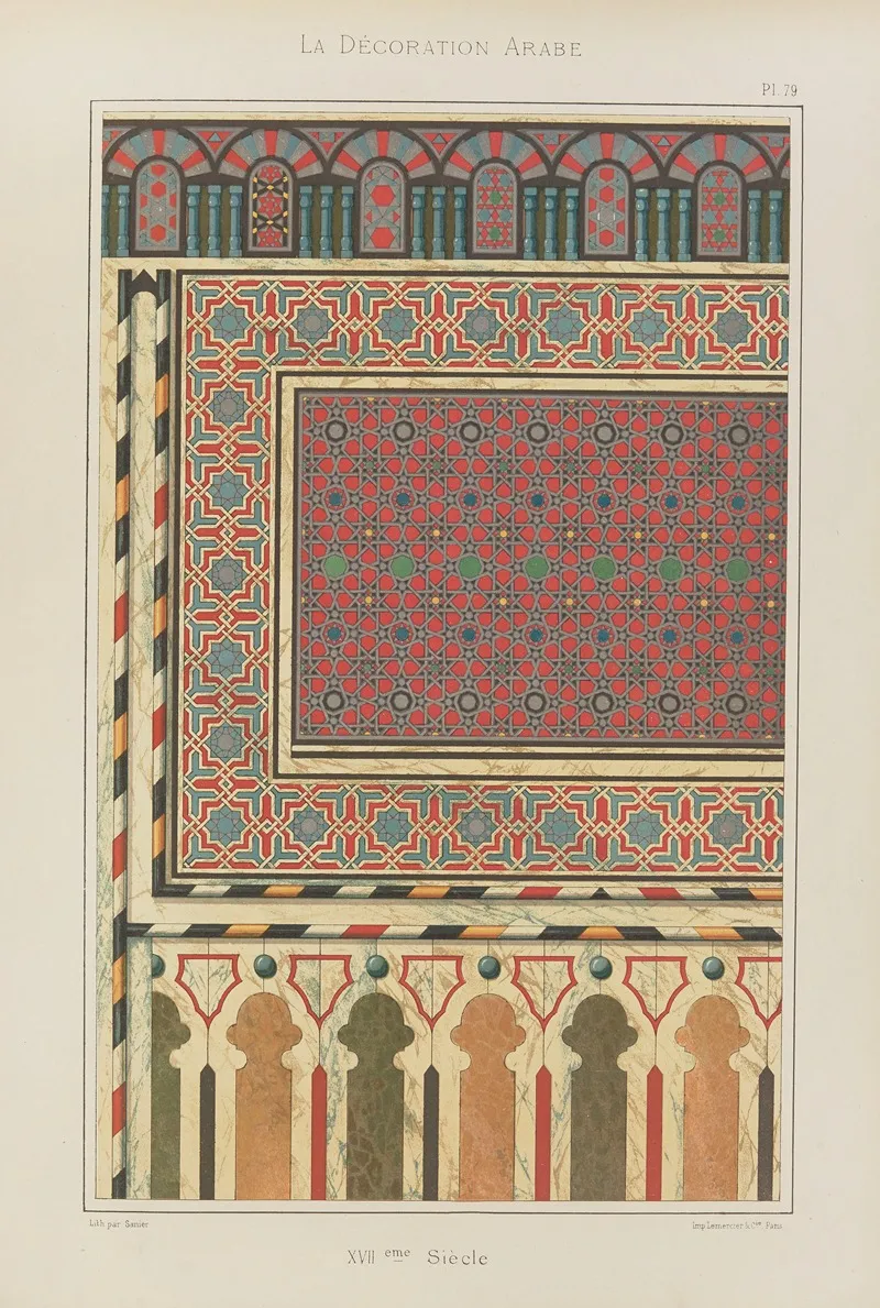 La Decoration Arabe Pl 68 Wall Art by Marpon et Flammarion - High-Resolution Digital Print