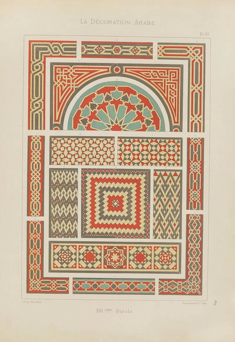 La Decoration Arabe Pl 71 Wall Art by Marpon et Flammarion - High-Resolution Digital Print