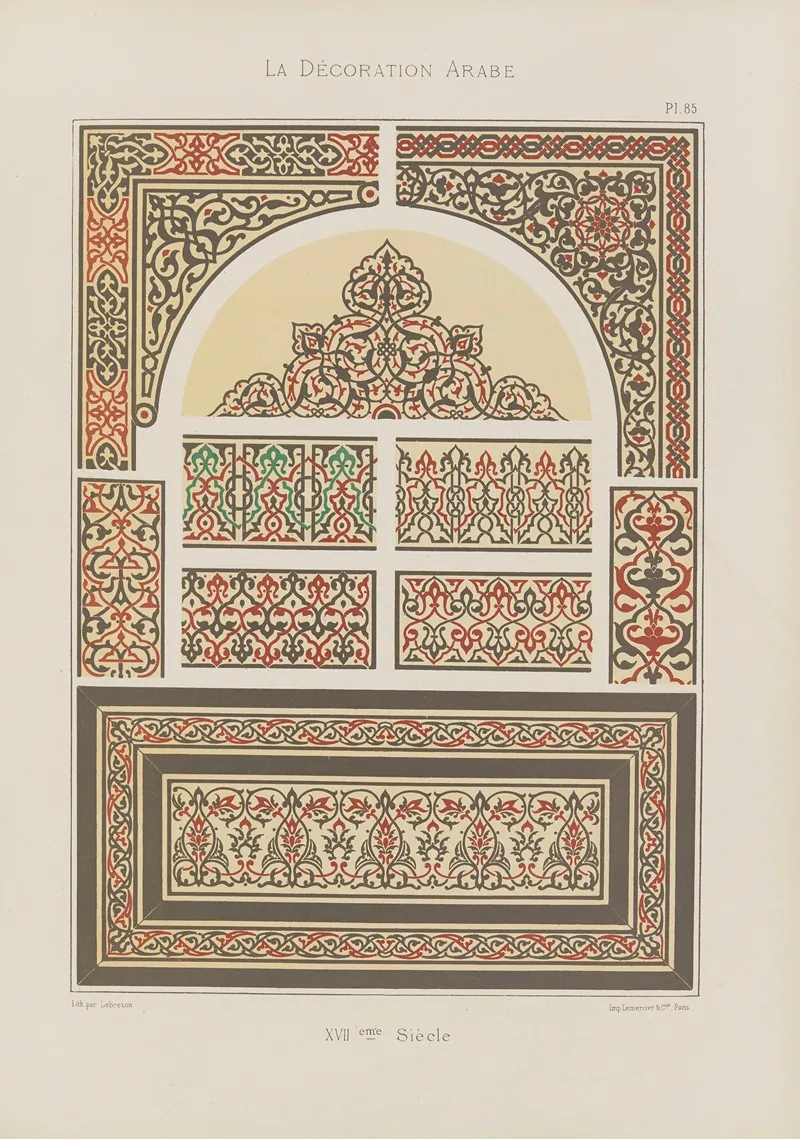 La Decoration Arabe Pl 74 Wall Art by Marpon et Flammarion - High-Resolution Digital Print