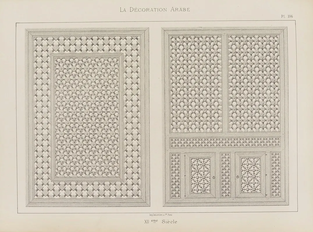 La Decoration Arabe Pl 93 Wall Art by Marpon et Flammarion - High-Resolution Digital Print