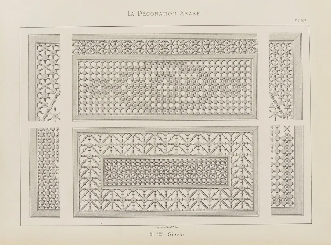 La Decoration Arabe Pl 94 Wall Art by Marpon et Flammarion - High-Resolution Digital Print