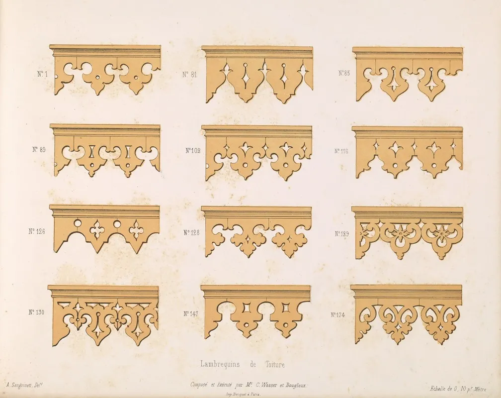La Decoration En Bois Decoupe Pl 02 Wall Art by A. Sanguineti - High-Resolution Digital Print