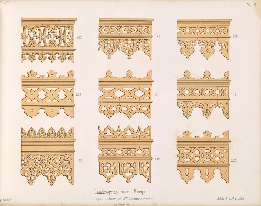 La Decoration En Bois Decoupe Pl 05 Wall Art by A. Sanguineti - High-Resolution Digital Print