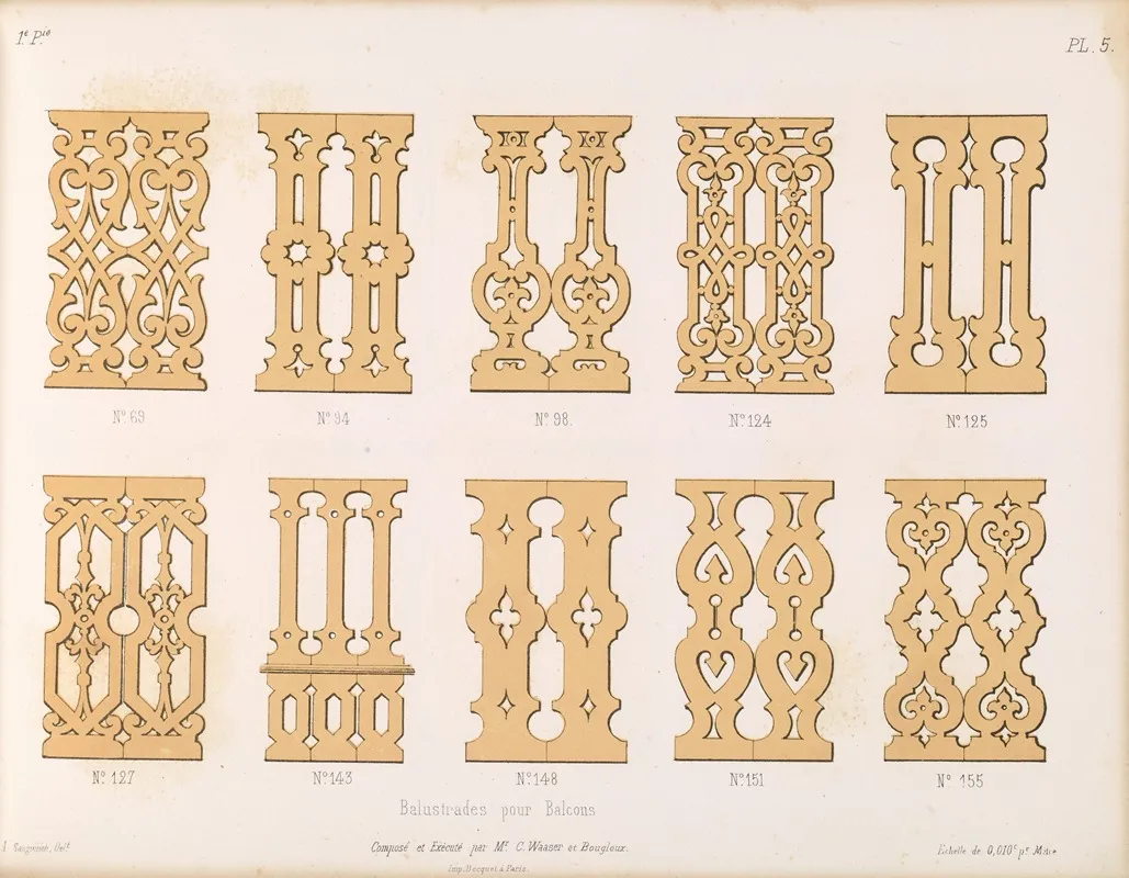 La Decoration En Bois Decoupe Pl 06 Wall Art by A. Sanguineti - High-Resolution Digital Print