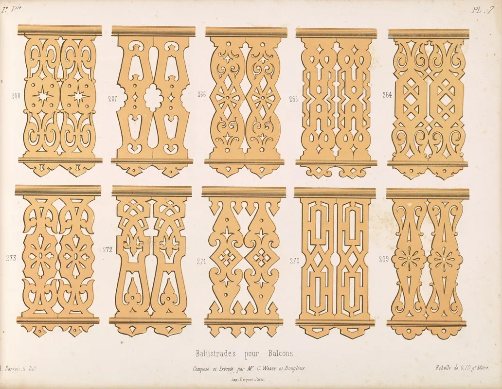 La Decoration En Bois Decoupe Pl 08 Wall Art by A. Sanguineti - High-Resolution Digital Print