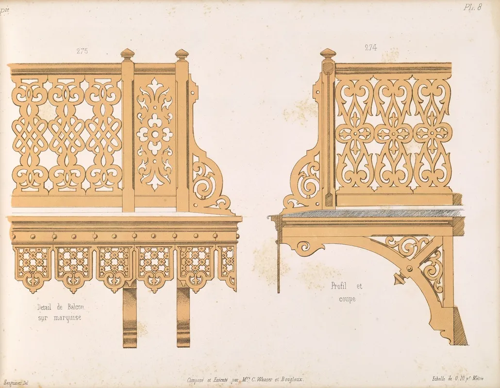 La Decoration En Bois Decoupe Pl 09 Wall Art by A. Sanguineti - High-Resolution Digital Print